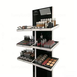ชั้นวางเครื่องสำอางโลหะพร้อมกระจกและชั้นวางสำหรับวางบนเคาน์เตอร์ร้านค้าปลีก - Product Image 5