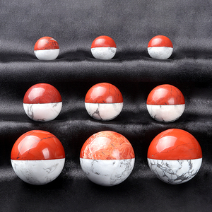 20/30/40MM naturale Howlite rosso diaspro unito palla di elfo intagliato a mano sfera di cristallo decorazione curativa sfera di cristallo regalo artigianale - Product Image 3