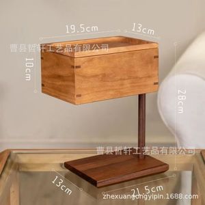 Solid Wood Tissue Box 2L Free <b>Standing</b> <b>Desktop</b> Storage Cover For Home Hotel Use - Product Image 4