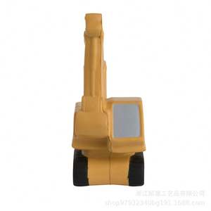 Balle anti-stress en forme d'excavatrice, impression personnalisée du logo acceptée, balle anti-stress en PU anti-excavatrice - Product Image 4