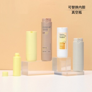 Sang Trọng 30Ml 50Ml Bơm Lại Thân Thiện Với Môi Không Có Không Khí Bơm Chai Mỹ Phẩm Gói Container Matte Màu Trắng Màu Grey Với Refill Chai - Product Image 5