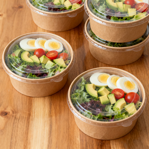 Disposable Custom Recyclable Kraft Paper 26oz Craft Paper Bowl Waterproof Salad Noodle Bowl - Product Image 5