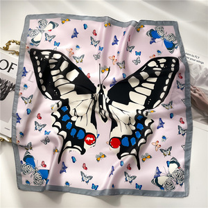 Luxury Butterfly Design Square Satin Imitation <strong>Silk</strong> <strong>Scarf</strong> for <strong>Women</strong> <strong>Silk</strong> <strong>Scarves</strong> Wholesale 2023 - Product Image 5