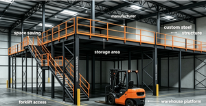 Warehouse Steel Mezzanine Floor Manufacturer Custom Size Storage Platform - Product Image 3