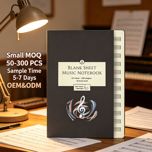 Cahiers de musique personnalisés, 102 <span class=keywords><strong>pages</strong></span> vierges, papier pour manuscrit musical, reliure cousue pour compositeurs et musiciens, petite série - Product Image 1