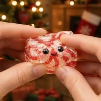 Lot de 5 boîtes mystères de Noël : Jouets Squishy en forme de mini glaçon, anti-stress, en maltose, pour enfants