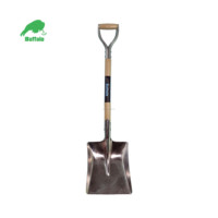 Bêche de drainage et de transplantation Buffalo AMS505-1Y, lame de 14 po, largeur de 5 7/8 po, antidérapante, en acier inoxydable, poignée en Y, manche en bois