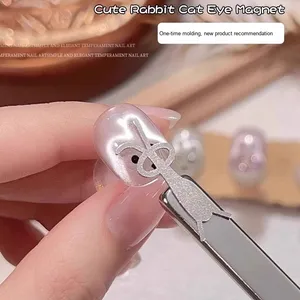 Stylo magnétique en forme de Y pour effet œil de chat, motif lapin, outil en plastique pour vernis gel magnétique, pour la création d'effets d'art sur les ongles - Product Image 2