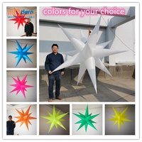 Ballon étoile LED gonflable à changement de couleur pour décoration de boîte de nuit, en polyester taffetas, taille personnalisable, ventilateur intégré, LED suspendu