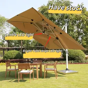 Outdoor Umbrella Parasol High Quality Solar Led Patio Umbrella Outdoor Parasol Large Roman Umbrella