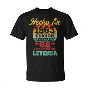 Camiseta Española Hecha en 1963 para Celebración del 62º Cumpleaños, Prenda Promocional Personalizable - Product Image 2