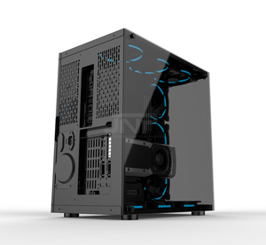 Boîtiers et tours d'ordinateur de jeu pour <span class=keywords><strong>PC</strong></span> <span class=keywords><strong>Gamer</strong></span> en verre trempé double <span class=keywords><strong>ATX</strong></span> avec ventilateur RVB fluide - Product Image 5