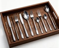 Ensemble de couverts en acier inoxydable élégant, résistant à la rouille, pour la maison et la restauration