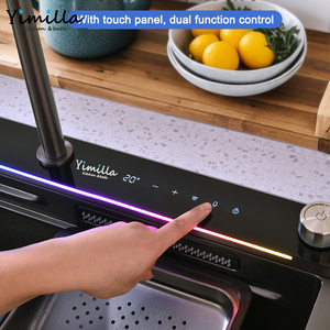 Grifo de Cocina Inteligente 2025 con Control por <span class=keywords><strong>Voz</strong></span> IA, Acero Inoxidable 304, Panel Táctil Eléctrico, LED Digital, Negro - Product Image 5