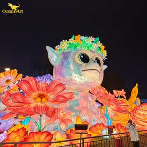 โคมไฟไหมจีนขนาดใหญ่พร้อมไฟ LED - กันน้ำและใช้พลังงานจากแบตเตอรี่ สำหรับเทศกาลคริสต์มาส ดิวาลี วันขอบคุณพระเจ้า และการแสดงโคมไฟ - Product Image 5