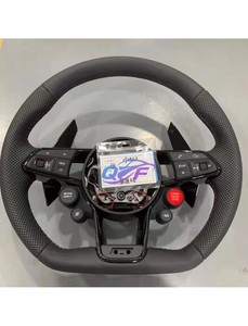 Volant de voiture en cuir et fibre de carbone, <span class=keywords><strong>prix</strong></span> de gros usine, pour Audi A3 A4L A5 A6L A7 Q8 TT R8 - Product Image 4