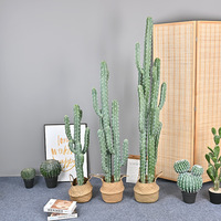 Cactus artificiel vert en plastique, décoration de table d'extérieur, touche tropicale, désertique, marocaine, vitrine, ornement, pot