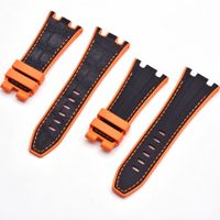 Damen Silikon-Uhrenarmband für AP -Royal Oak 28mm mit Kerbdesign, Kompatibel mit Modellen für AP 15400 Uhren