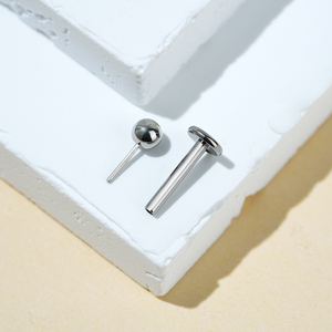 18G/16G ASTM F136 titanyum topu dişsiz itme pimi Labret düğme küpe burun Tragus kıkırdak Conch sarmal Piercing takı - Product Image 4