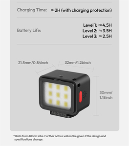 Ulanzi DG01 5600K <span class=keywords><strong>Mini</strong></span> Luz LED de Video Recargable, Luz de Modo en Cámara para DJI Pocket 3, <span class=keywords><strong>iPhone</strong></span> 17, 16 Pro Max, Cámara DSLR - Product Image 4