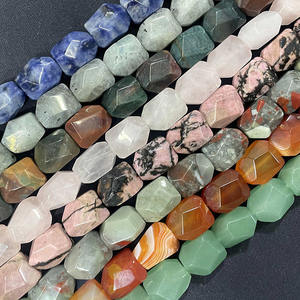 Natürlicher Edelstein Unregelmäßig facettierte Freiform Polygon Edelstein Perlen, <span class=keywords><strong>Nugget</strong></span> Stones <span class=keywords><strong>Strand</strong></span> für DIY Schmuck herstellung (13x17mm, 20CM) - Product Image 1