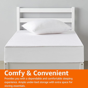 Struttura del <span class=keywords><strong>letto</strong></span> con piattaforma in legno di pino massiccio con <span class=keywords><strong>testiera</strong></span> a coste, moderna, facile da montare, singola, bianca - Product Image 6