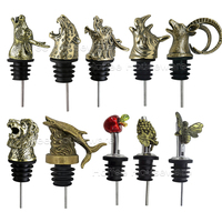 Verseur de vin en métal vintage en alliage de zinc bronze antique personnalisé, accessoires de bar, verseur de vin en métal en forme d'animaux