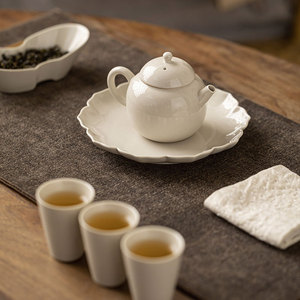 Guanlan Wood Ash Ceramic <b>Tea</b> <b>Tray</b> Irregular Shape For Kung Fu <b>Tea</b> Set Afternoon <b>Tea</b> Use Dehua Porcelain - Product Image 2