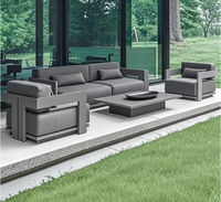 Ensemble de canapés d'extérieur en aluminium moderne de luxe OEM/ODM avec coussins imperméables, design résistant à la rouille et durable pour jardin et terrasse