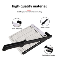 Guillotina Manual para Papel A5, Cortadora de Precisión para Cartulina y Fotos, Segura con Protector de Seguridad