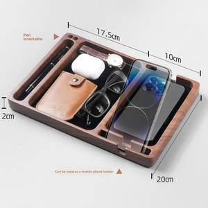 Organisateur de rangement multifonctionnel moderne en <span class=keywords><strong>bois</strong></span> massif pliable à 4-7 compartiments pour bureau, cuisine, vaisselle et salon - Product Image 4