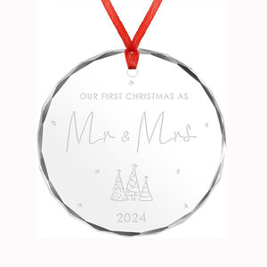 Decorazione Natalizia da Appendere Palline di Natale Rotonde in Vetro da 80mm Personalizzate Piatte e Neutre con Stampa UV per Albero di Natale - Product Image 5