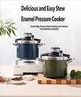 Autocuiseur en acier inoxydable émaillé avec panier vapeur et pot intérieur, personnalisable (logo, couleur, taille) pour la cuisine domestique ou comme cadeau