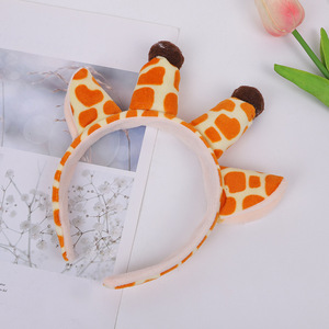 Bandeau pour cheveux mignon motif <span class=keywords><strong>girafe</strong></span> de dessin animé, cerf Sika, faon, pour le lavage du visage, fait main, design créatif et amusant, usage quotidien, fabriqué au Zhejiang - Product Image 3