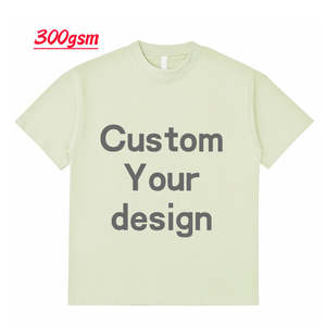 T-shirt DTG surdimensionné à manches courtes 300 g/m² avec logo personnalisé 100% coton T-shirts pour hommes DTF grande taille de haute qualité - Product Image 4