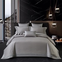 Fabrication de draps de lit sur mesure, nouveau design, coton à fibres longues 100S, vente chaude, ensemble de literie uni et ensemble de housse de couette