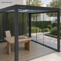 Pergola bioclimatique motorisée en aluminium et verre trempé MEIXIN ORLANDO pour extérieur de villa de luxe moderne et hôtel