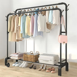 Doppia asta per interni in metallo per uso domestico stendibiancheria appendiabiti in tessuto per camera da letto balcone Cross-Border cappotto <span class=keywords><strong>Organizer</strong></span> - Product Image 1