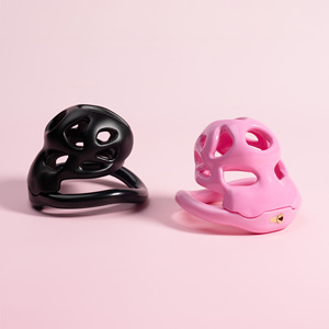 Dispositif de chasteté rose en plastique imprimé en 3D, cage à pénis, anneau pénien, jouets sexuels pour hommes, pour la sublimation masculine - Product Image 2