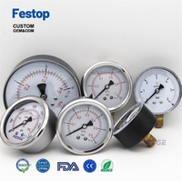 Festop Extreem nauwkeurige manometer voor lage druk, 3'' wijzerplaat, overspanningsbeveiliging, roestvrijstalen manometer