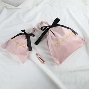 New Luxury Custom Embroidered Logo Velvet Drawstring <b>Dust</b> <b>Bags</b> Cosmetics Storage Velvet Makeup <b>Bag</b> Small Jewelry Velvet Pouch - Product Image 2