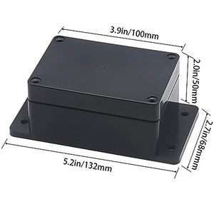 Junction Box ABS Plastic Waterproof IP65 <strong>Universal</strong> Electrical Boxes Project <strong>Enclosure</strong> With Fixed Ear Black 100 X 68 X50 - Product Image 3