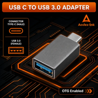 Adaptor OTG USB C Male ke USB 3.0 A Female