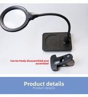 110mm Big Lens Desktop/Clip Magnifier 10x/3x HD Illuminated LED Light Magnifying Glass Portable Reading Magnifier
