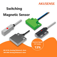Sensor de Proximidad Magnético Cuadrado AKUSENSE MR-P12-S, Distancia de Detección de 12 mm, Detecta Polos S/N, Dos/Tres Cables, NPN Normalmente Abierto