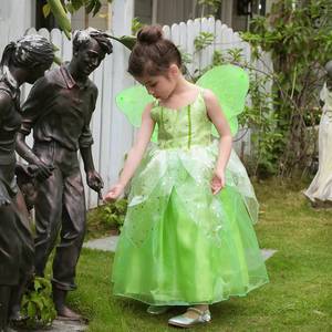 Costume de fée pour enfants MS, très vendu, robe verte de princesse Tinkerbell pour bébés filles avec accessoires - Product Image 4