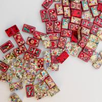 Pré-vente : Tuiles Merry Merry Holiday - Tuiles Édition Limitée - Ensemble de Mahjong Américain en Acrylique Sculpté de 160 Tuiles pour 4 Joueurs