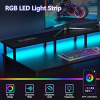 Bureau de jeu électrique OEM réglable en hauteur avec plateau en fibre de carbone, préréglages de mémoire, crochet pour casque, poste de travail PC assis-debout