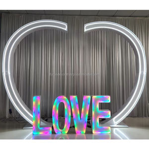 FURUN <b>Wedding</b> White LED Archway Large 3D Iron Eco-Friendly Durable 9-10ft Height 6ft Wide Backdrop Stand Venue Factory Direct - Product Image 2