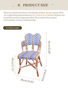 Fauteuil en rotin naturel de style <span class=keywords><strong>parisien</strong></span> personnalisable avec tissage en rotin synthétique PE pour semi-extérieur - Product Image 6